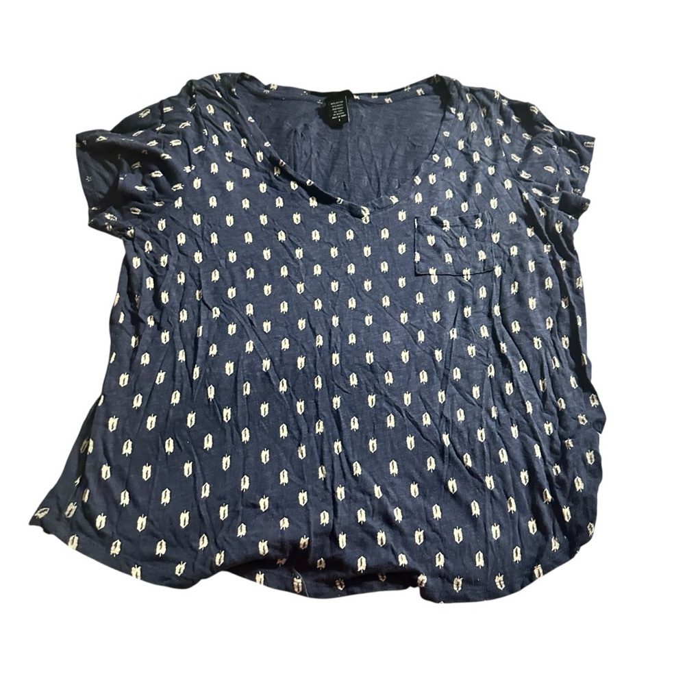 Torrid Dark Blue Cotton-Modal Blend Top